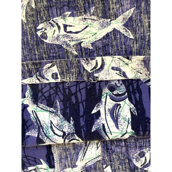 Vtg RJC Hawaiian Aloha Blue Tropical Fish Shirt L Resort Vacation Cruise USA - Picture 8 of 10